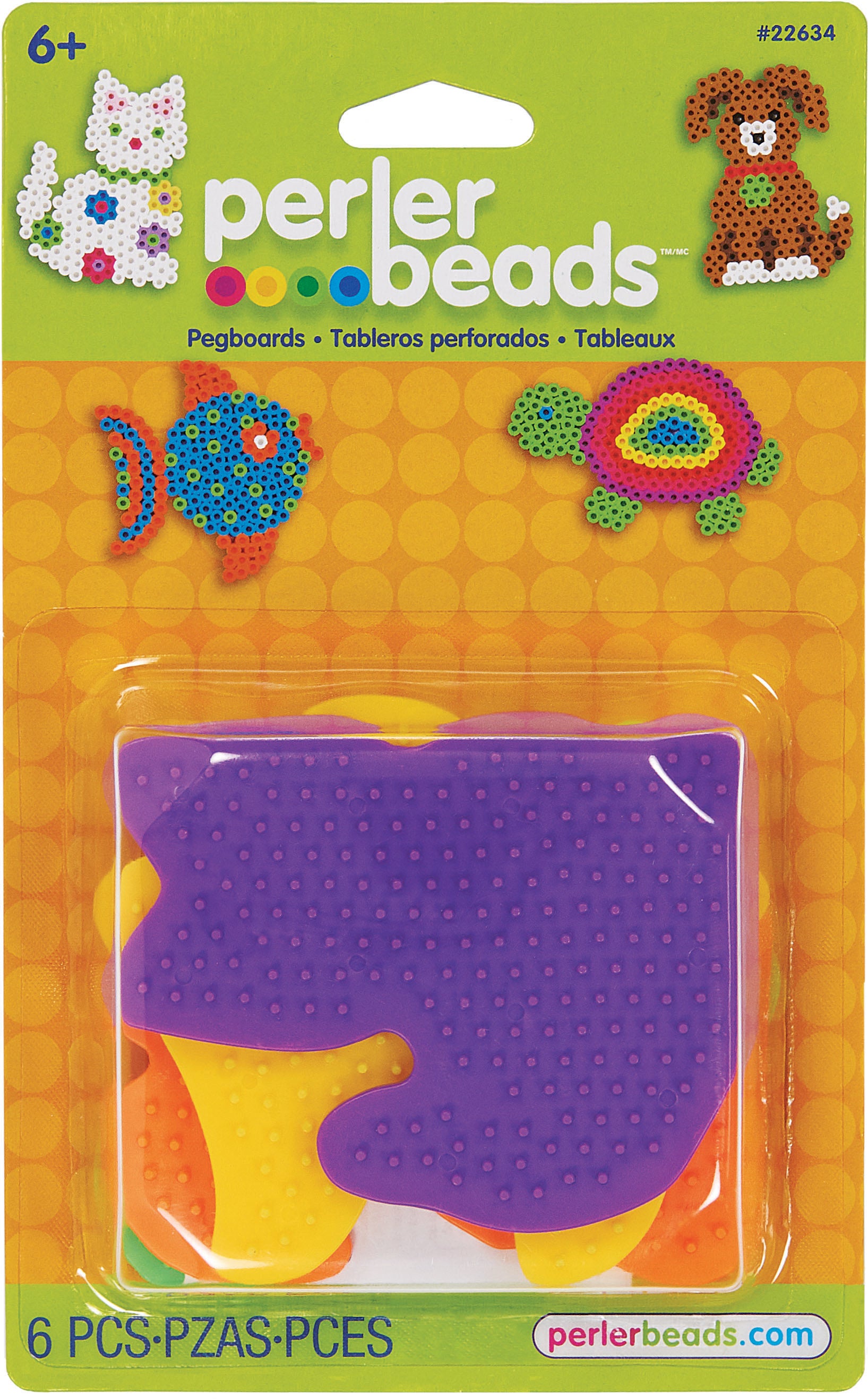 Perler Small Fun Shaped Pegboards for Fuse Beads, Assorted, 8.5 x 5.25 x 2,  Pack of 5