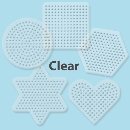 Perler Small + Large Basic Shapes Clear Pegboards for Fuse Beads