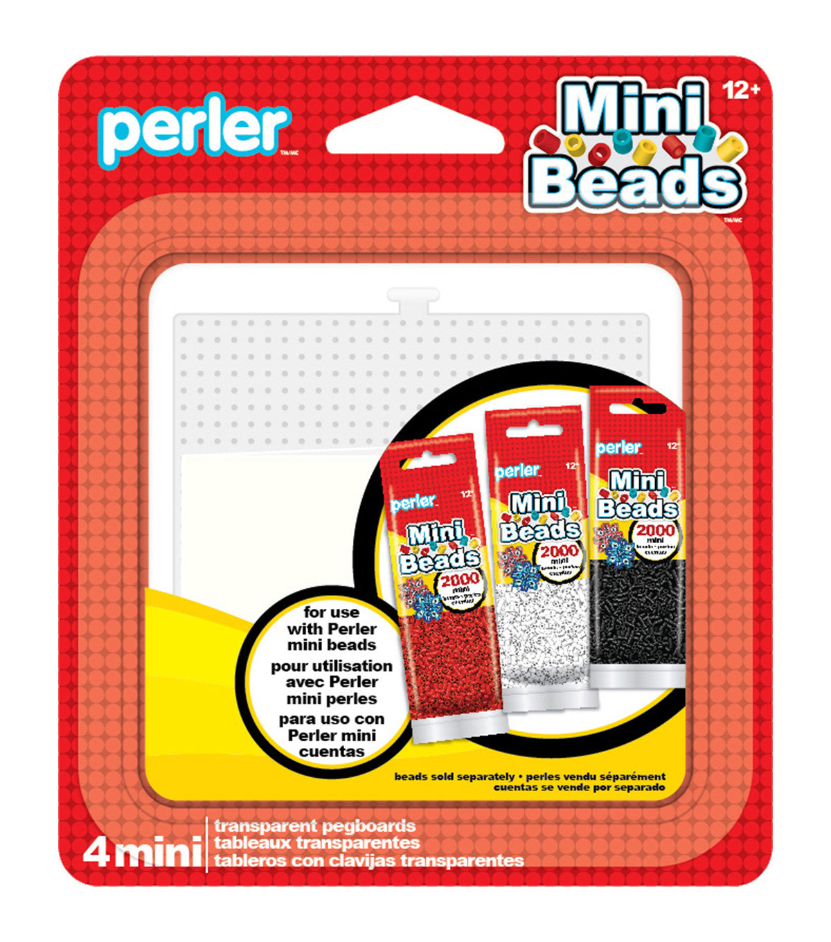 Mini Beads Pegboards - 4 Ct