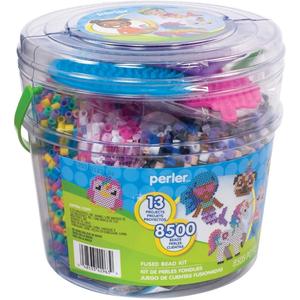 kedudes Multi Color Perler Beads Kit - Tray of 16 Fun Color Perler